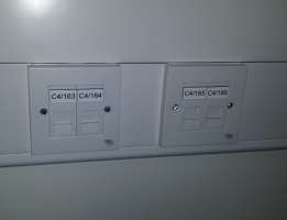 CAT5e Network sockets in trunking